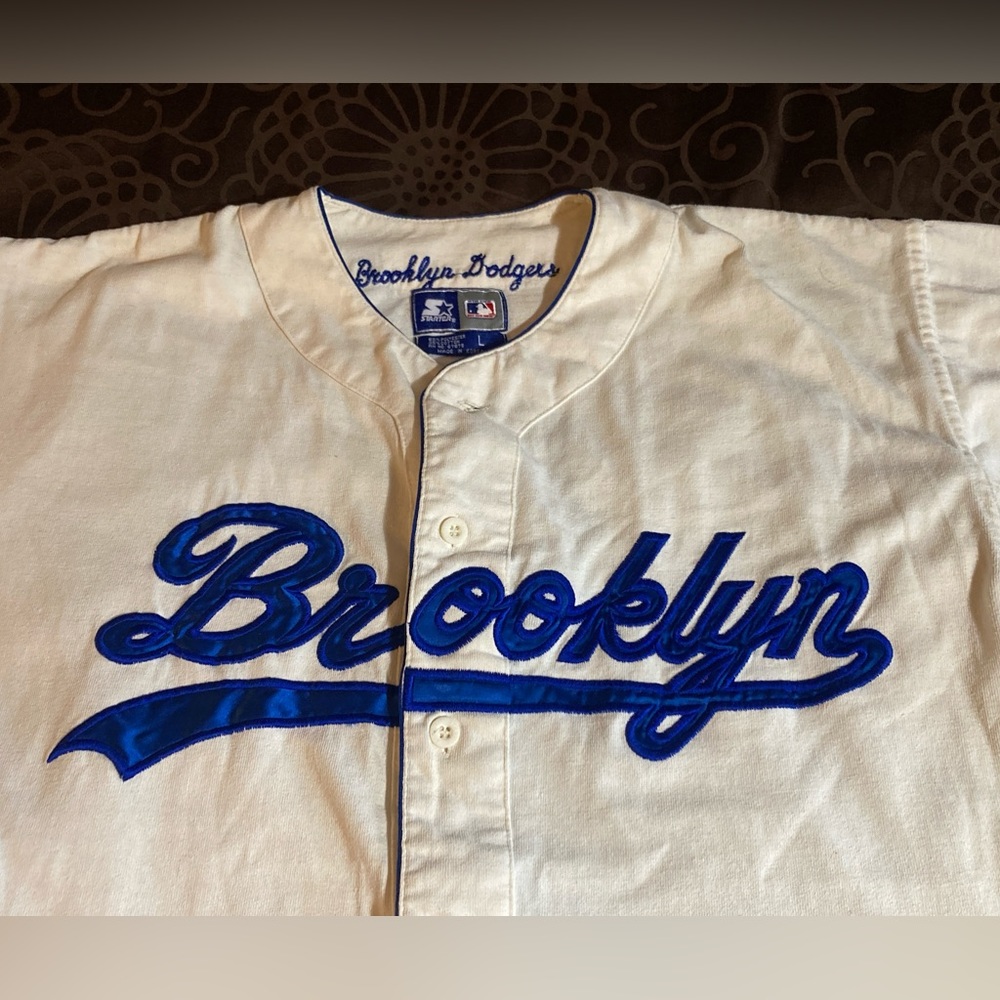 Brooklyn Dodgers Cooperstown Collection Embroidered Starter Jersey Large
